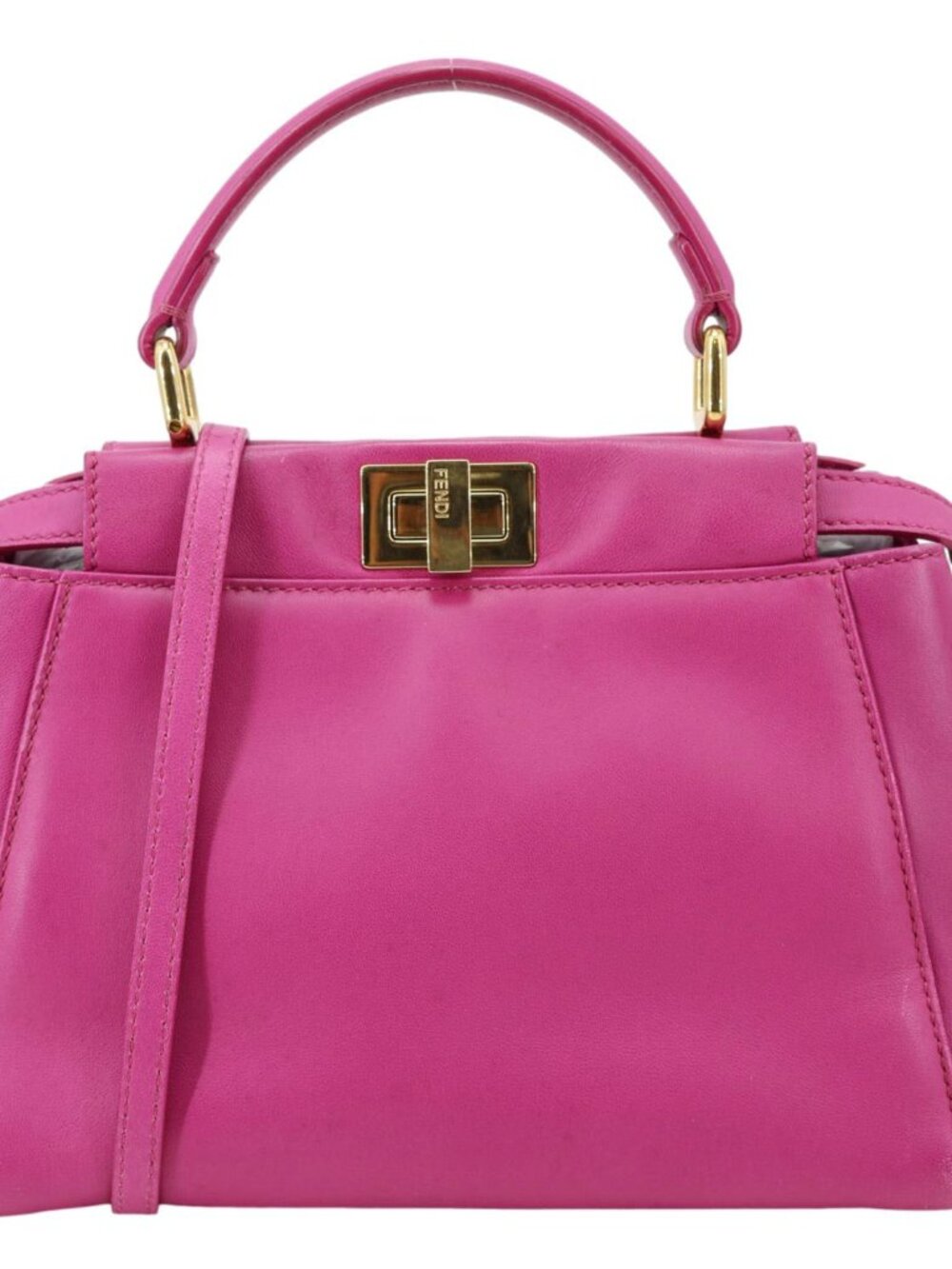 Fendi  Peekaboo ISEEU Leather Satchel Bag Pink